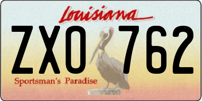 LA license plate ZXO762