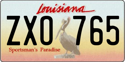 LA license plate ZXO765