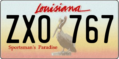 LA license plate ZXO767