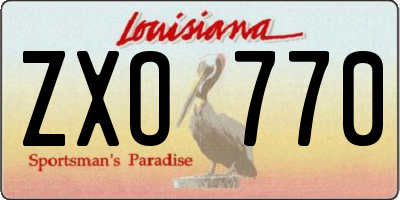 LA license plate ZXO770