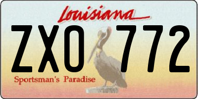LA license plate ZXO772