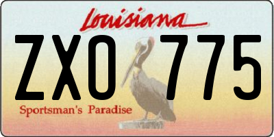 LA license plate ZXO775