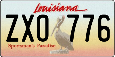 LA license plate ZXO776