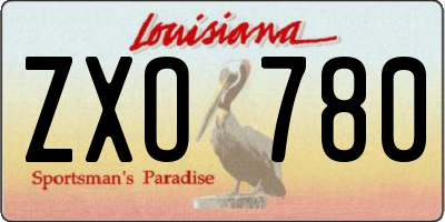 LA license plate ZXO780