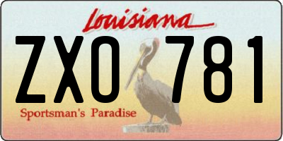 LA license plate ZXO781