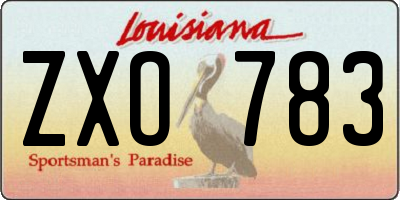 LA license plate ZXO783