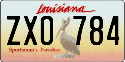 LA license plate ZXO784