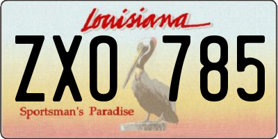 LA license plate ZXO785