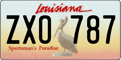 LA license plate ZXO787