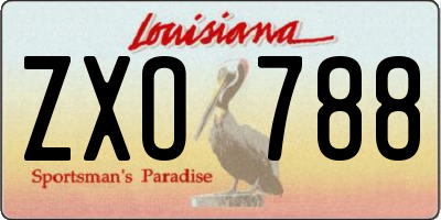 LA license plate ZXO788