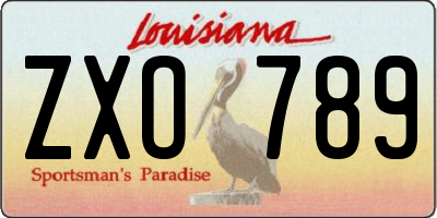 LA license plate ZXO789