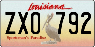 LA license plate ZXO792
