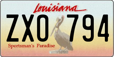 LA license plate ZXO794