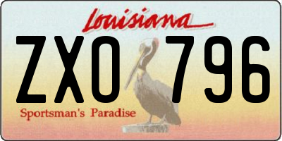 LA license plate ZXO796