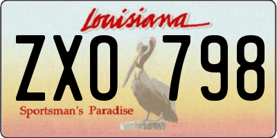 LA license plate ZXO798
