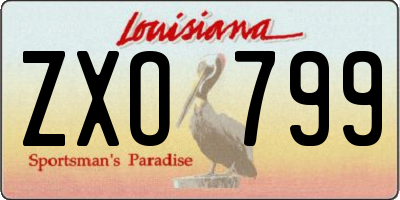 LA license plate ZXO799