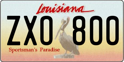 LA license plate ZXO800