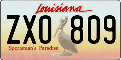 LA license plate ZXO809