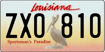 LA license plate ZXO810