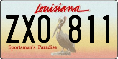 LA license plate ZXO811