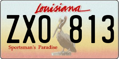 LA license plate ZXO813