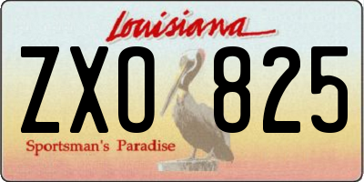 LA license plate ZXO825