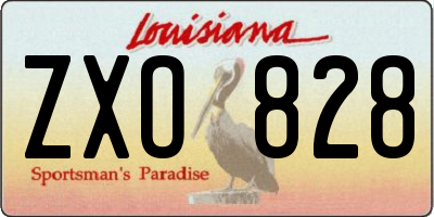 LA license plate ZXO828