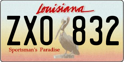 LA license plate ZXO832