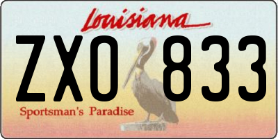LA license plate ZXO833
