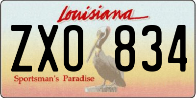 LA license plate ZXO834