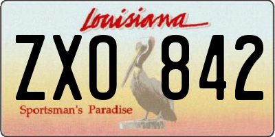 LA license plate ZXO842