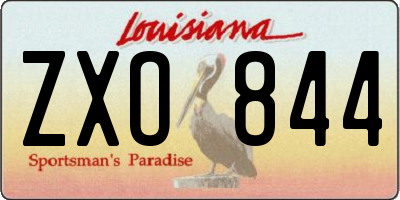 LA license plate ZXO844