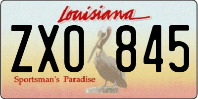 LA license plate ZXO845
