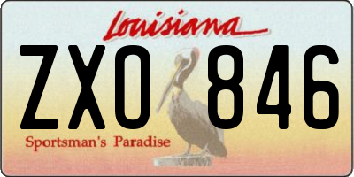 LA license plate ZXO846