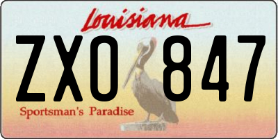 LA license plate ZXO847