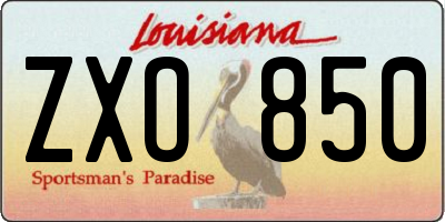 LA license plate ZXO850