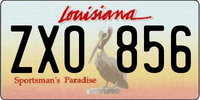 LA license plate ZXO856