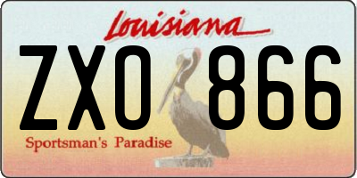 LA license plate ZXO866