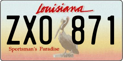 LA license plate ZXO871