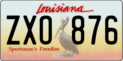 LA license plate ZXO876