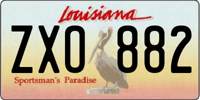 LA license plate ZXO882