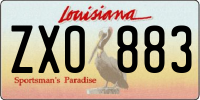 LA license plate ZXO883