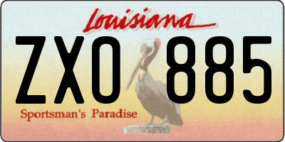 LA license plate ZXO885