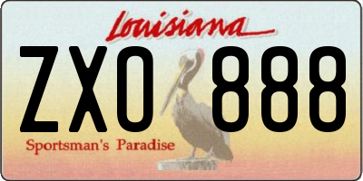 LA license plate ZXO888