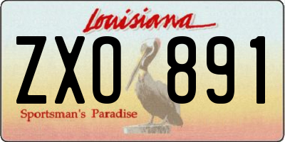 LA license plate ZXO891