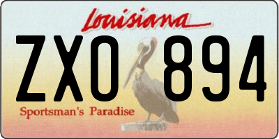 LA license plate ZXO894