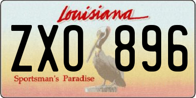 LA license plate ZXO896