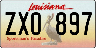 LA license plate ZXO897