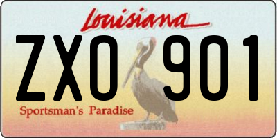 LA license plate ZXO901