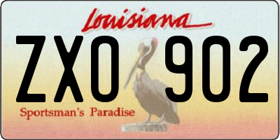 LA license plate ZXO902